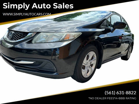 2014 Honda Civic for sale at Simply Auto Sales in Palm Beach Gardens FL