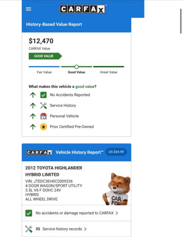 2012 Toyota Highlander Hybrid Limited