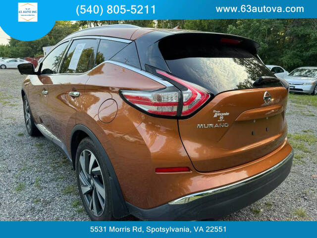 2015 Nissan Murano for sale at 63 Auto Inc in Spotsylvania, VA