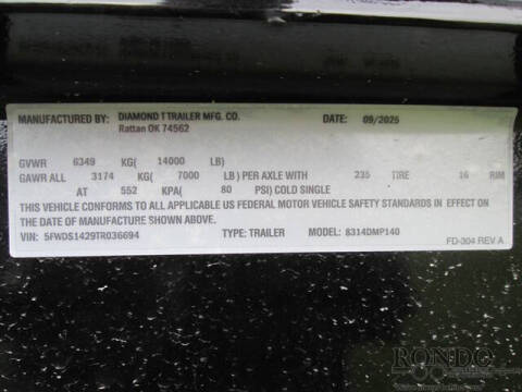 2026 Diamond T Dump 8314DMP140
