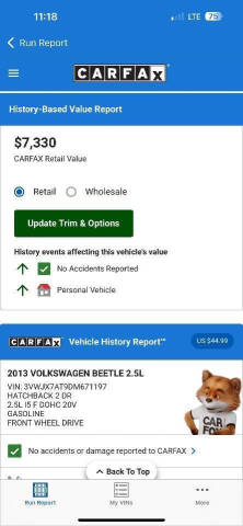 2013 Volkswagen Beetle 2.5L