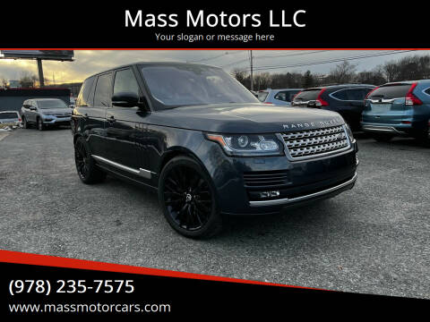 2017 Land Rover Range Rover for sale at Mass Motors LLC in Worcester MA