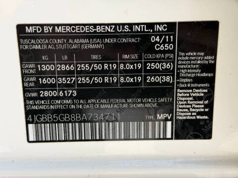 2011 Mercedes-Benz M-Class ML 350