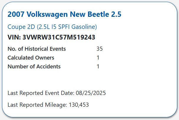 2007 Volkswagen New Beetle 2.5