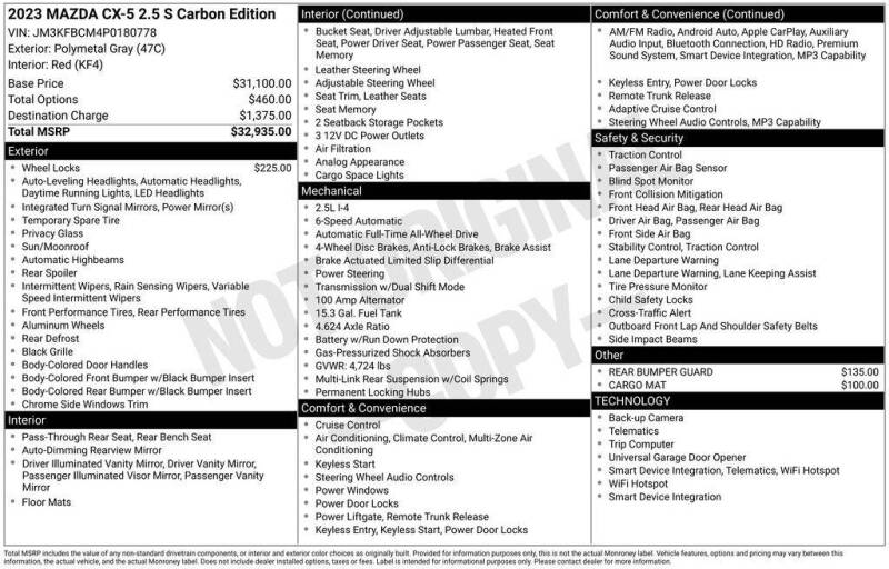 2023 Mazda CX-5 2.5 S Carbon Edition