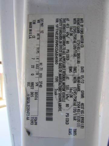 2012 Ford E-Series E-250