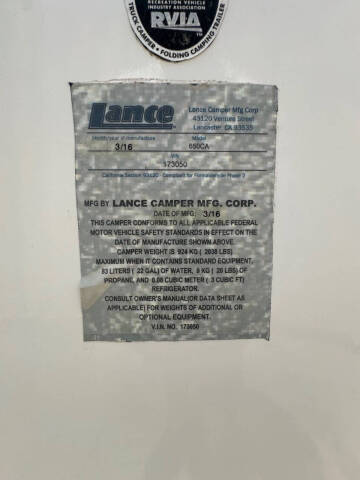 2017 Lance Camper 650