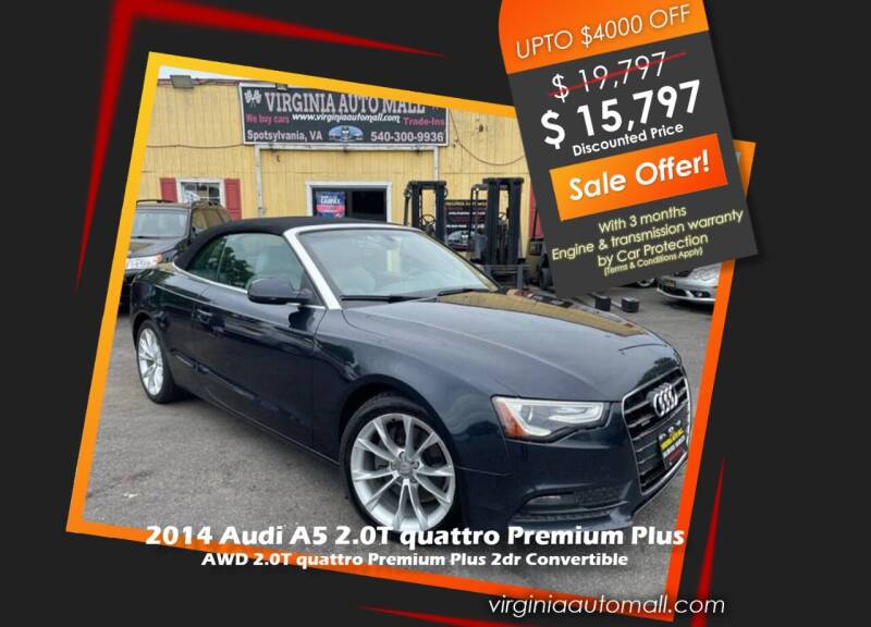 2014 Audi A5 for sale at Virginia Auto Mall in Woodford VA