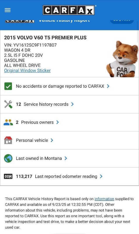 2015 Volvo V60 T5 Premier Plus