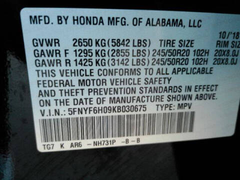 2019 Honda Pilot Elite