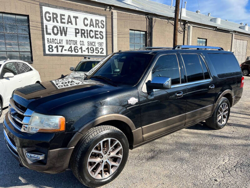 2015 Ford Expedition EL for sale at BARCLAY MOTOR COMPANY in Arlington TX