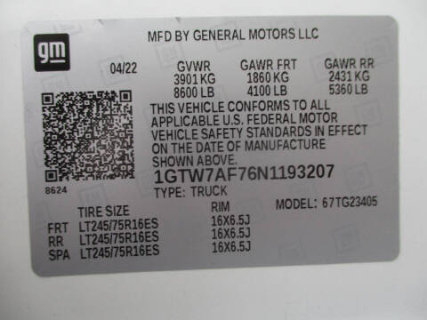 2022 GMC Savana 2500