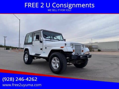 1995 Jeep Wrangler for sale at FREE 2 U Consignments in Yuma AZ