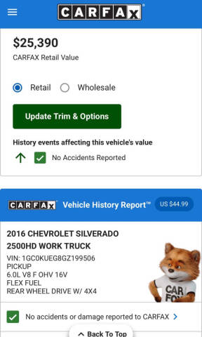 2016 Chevrolet Silverado 2500HD Work Truck
