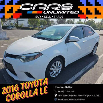 2016 Toyota Corolla for sale at Cars Unlimited OC in Orange CA