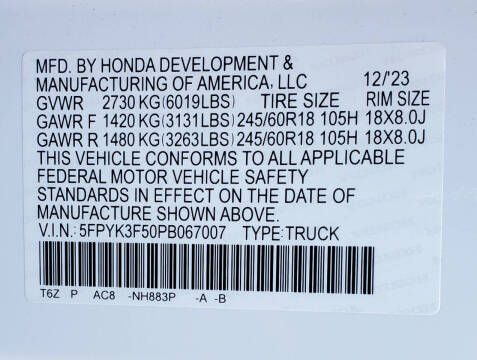 2023 Honda Ridgeline RTL