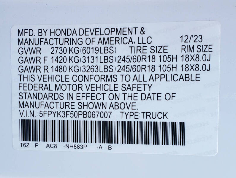 2023 Honda Ridgeline RTL