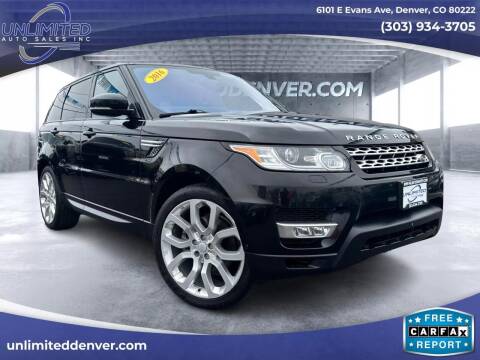 2016 Land Rover Range Rover Sport for sale at Unlimited Auto Sales in Denver CO