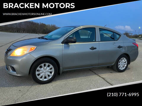 2014 Nissan Versa for sale at BRACKEN MOTORS in San Antonio TX