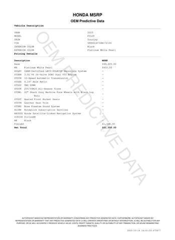 2025 Honda Pilot Touring