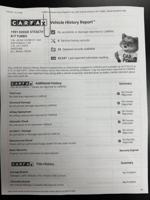 1991 Dodge Stealth R/T Turbo