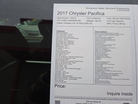 2017 Chrysler Pacifica Limited