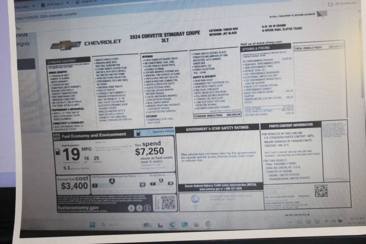 2024 Chevrolet Corvette Stingray