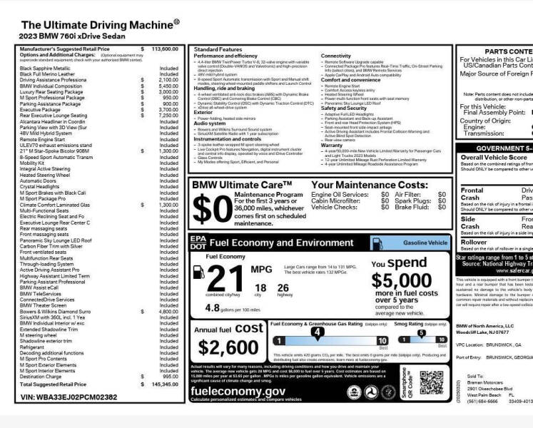 2023 BMW 7 Series 760i xDrive
