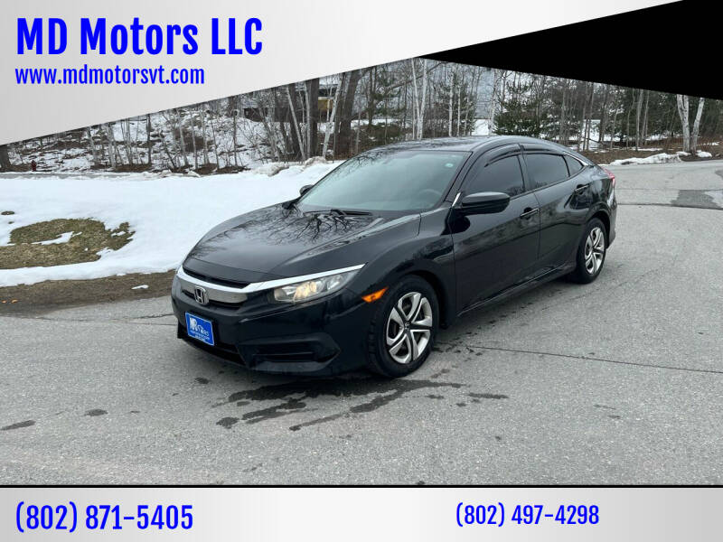 2016 Honda Civic for sale at MD Motors LLC in Williston VT