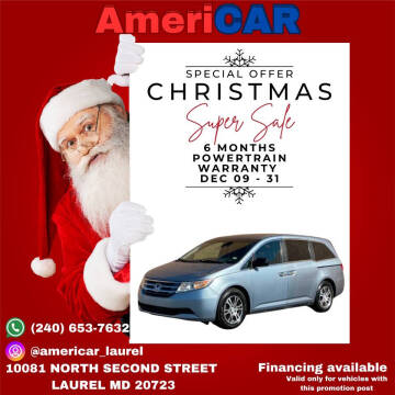 2013 Honda Odyssey for sale at AMERICAR INC in Laurel MD