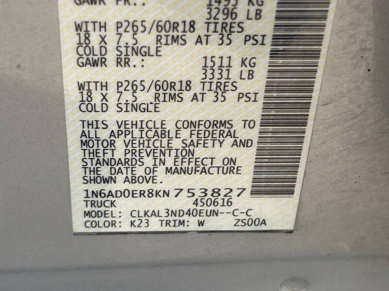 2019 Nissan Frontier SL