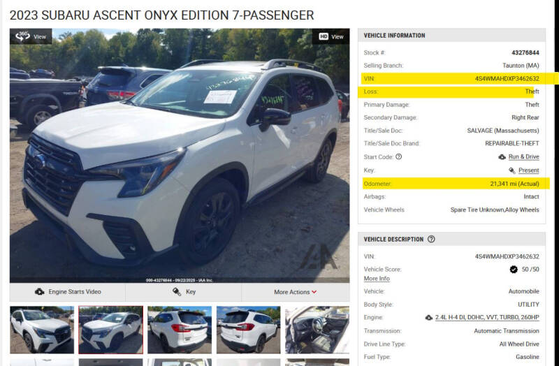 2023 Subaru Ascent Onyx Edition
