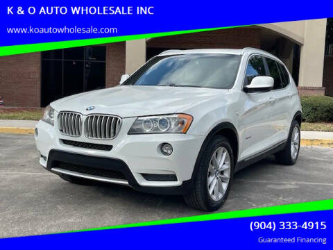 2012 BMW X3 for sale at K & O AUTO WHOLESALE INC in Jacksonville FL