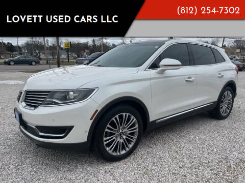 2016 Lincoln MKX for sale at Lovett Used Cars LLC in Washington IN