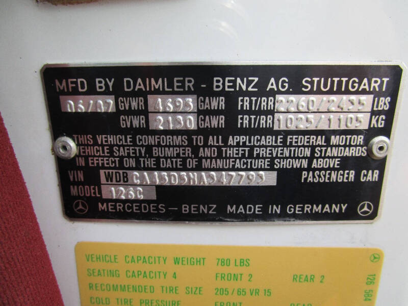 1987 Mercedes-Benz 560-Class 560 SEC