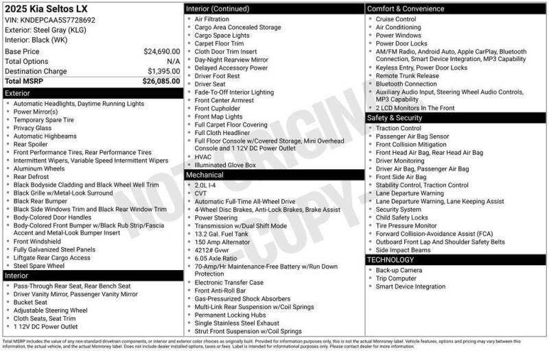 2025 Kia Seltos LX