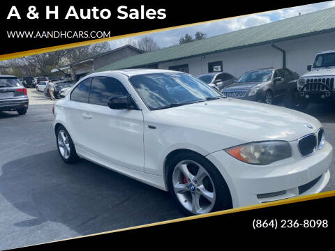 2011 BMW 1 Series for sale at A & H Auto Sales in Greenville SC
