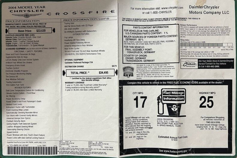 2004 Chrysler Crossfire
