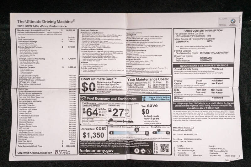 2018 BMW 7 Series 740e xDrive iPerformance