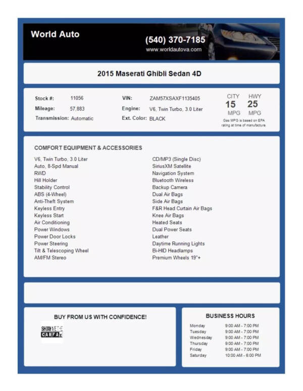 2015 Maserati Ghibli