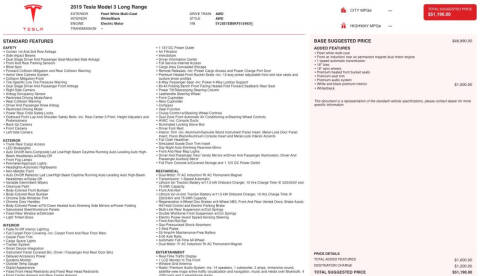 2019 Tesla Model 3 Long Range