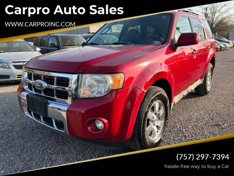 2010 Ford Escape for sale at Carpro Auto Sales in Chesapeake VA