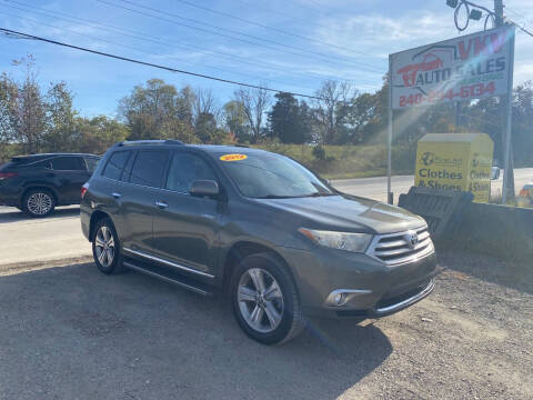 2012 Toyota Highlander for sale at VKV Auto Sales in Laurel MD