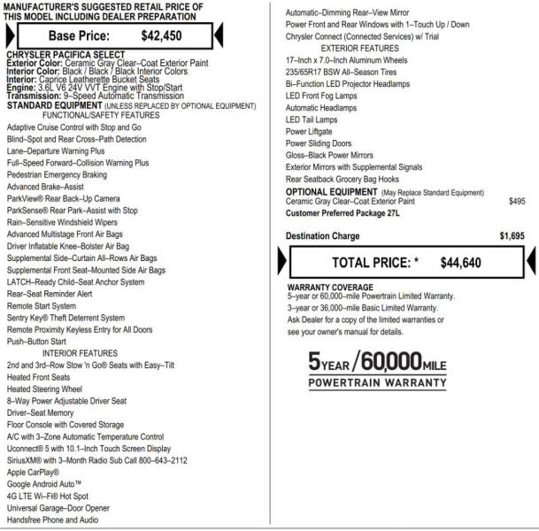 2025 Chrysler Pacifica Select