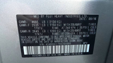 2017 Subaru Outback 2.5i Premium