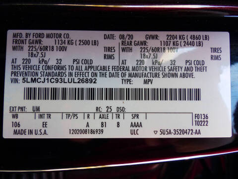 2020 Lincoln Corsair Standard