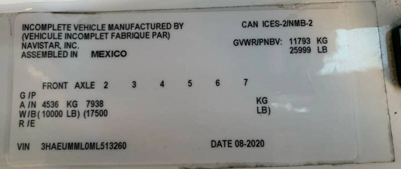 2021 International MV607