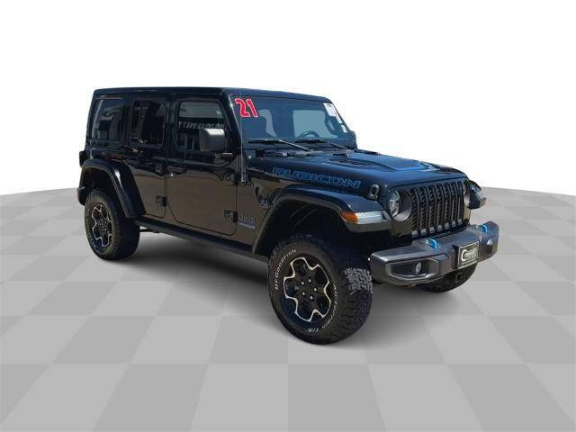 Used 2021 Jeep Wrangler Unlimited Rubicon 4XE with VIN 1C4JJXR6XMW675729 for sale in Waterloo, IA