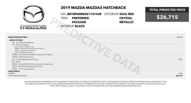 2019 Mazda Mazda3 Hatchback Preferred