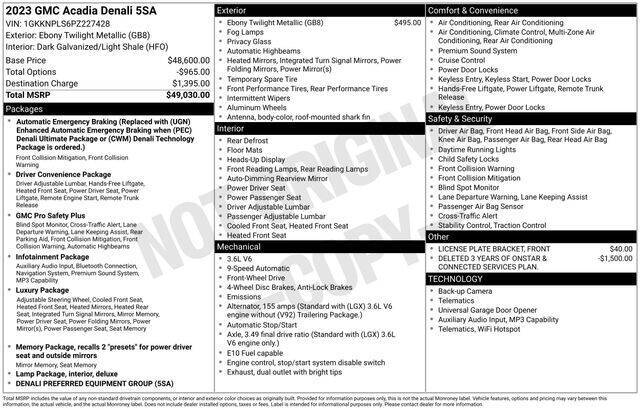 2023 GMC Acadia Denali